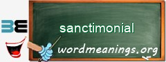 WordMeaning blackboard for sanctimonial